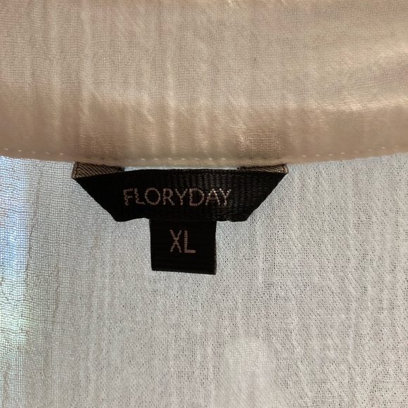 Blouse - NWOT Floryday women’s white lace overlay - Picture 2 of 2